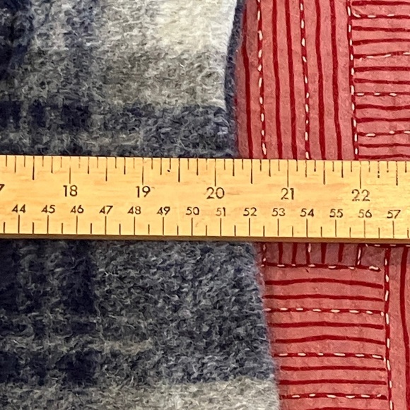 Wool Women’s small plaid checkered shirt Eclipse blue / gray - Picture 7 of 12